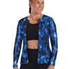 Long Sleeve Zip-Front Aqua Shirt