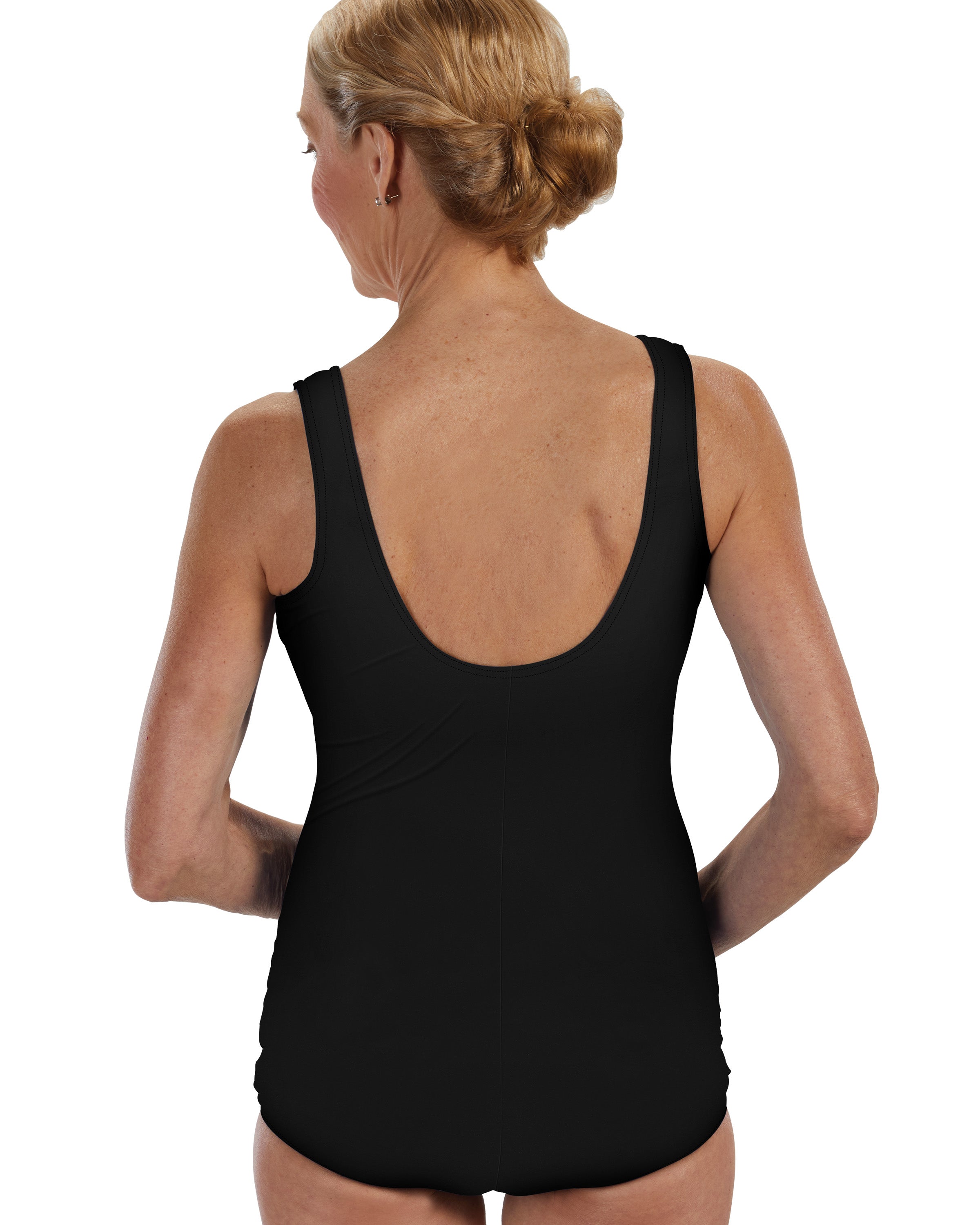 Scoop Back Support Tank with Modesty Panel