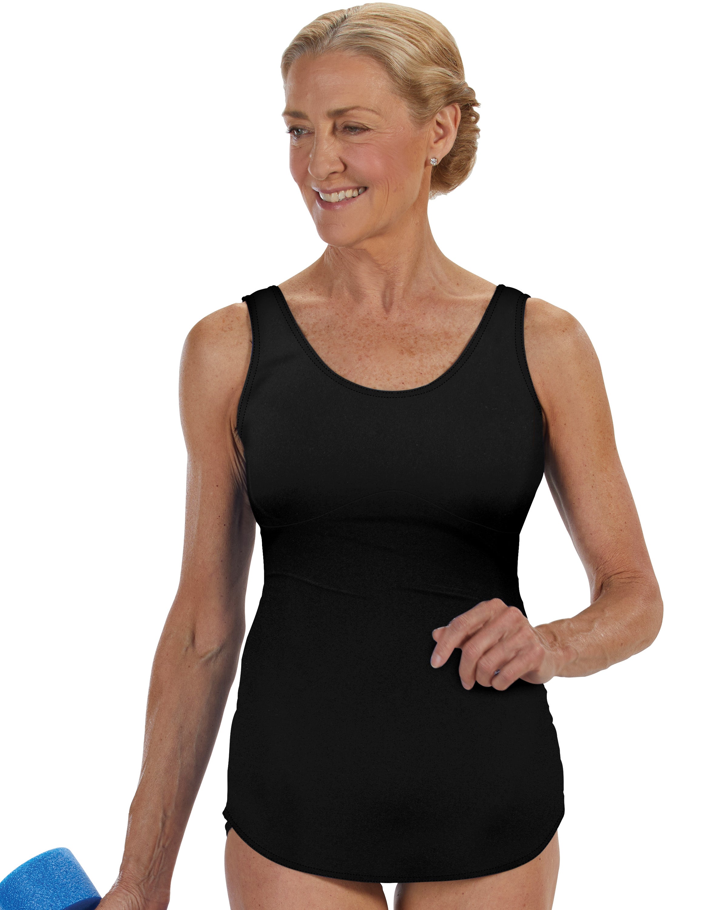 Scoop Back Support Tank with Modesty Panel