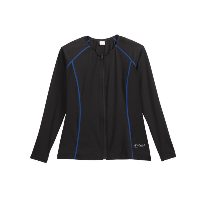 Long Sleeve Zip-Front Aqua Shirt