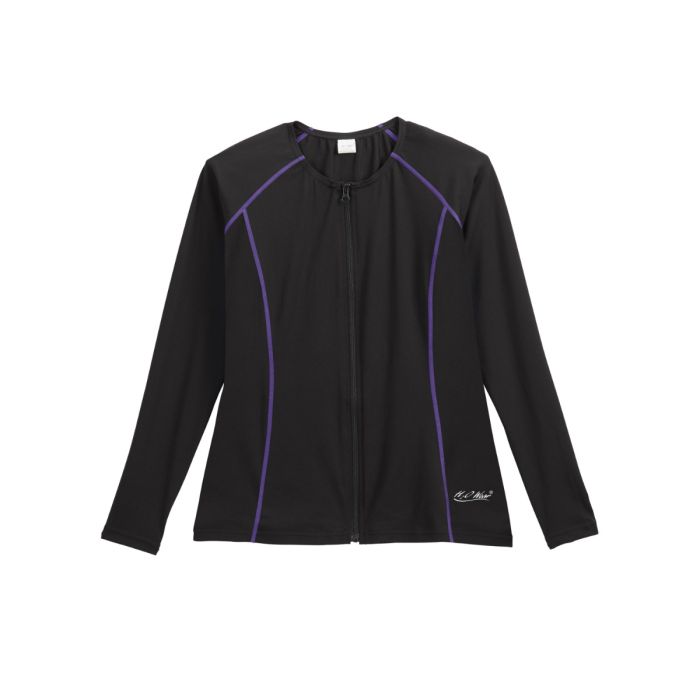Long Sleeve Zip-Front Aqua Shirt