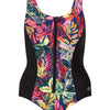 Zip-Front Support Tank - Tropic