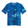 Short Sleeve Zip-Front Aqua Shirt
