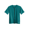 Short Sleeve Zip-Front Aqua Shirt