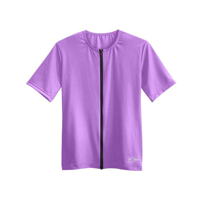 Short Sleeve Zip-Front Aqua Shirt