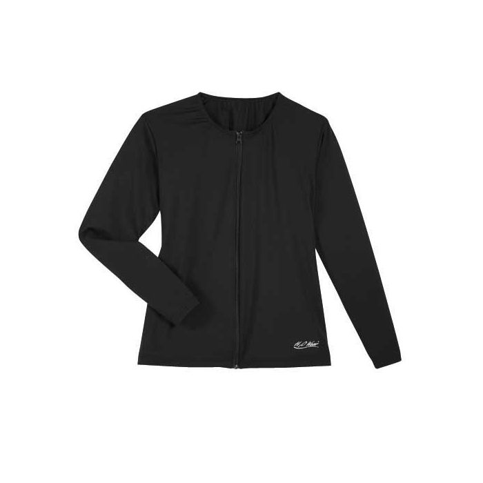 Long Sleeve Zip-Front Aqua Shirt