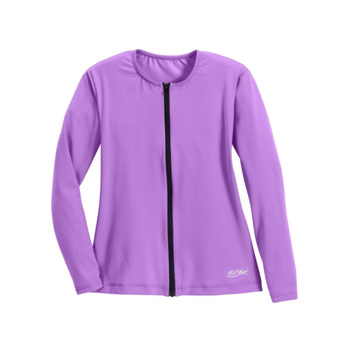 Long Sleeve Zip-Front Aqua Shirt
