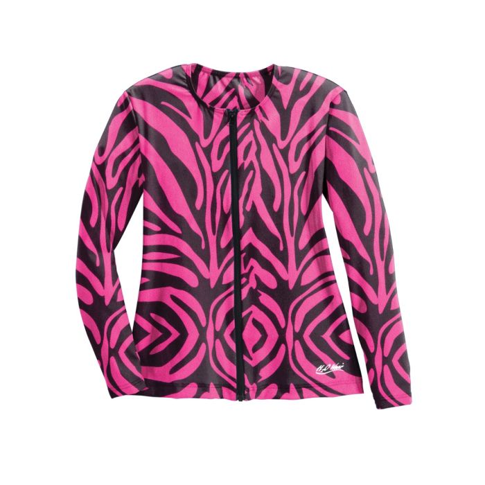 Long Sleeve Zip-Front Aqua Shirt